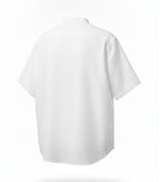 Men White Banded Collar Shirt