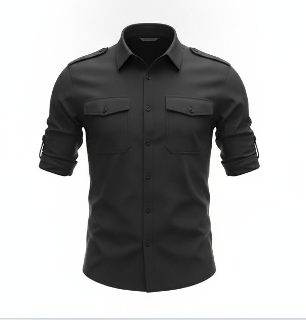 Men Black Utility Shirt