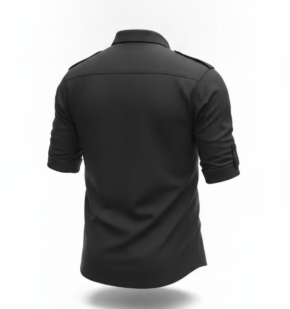 Men Black Utility Shirt