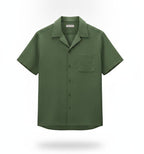 Men Green Cuban Camp Shirt