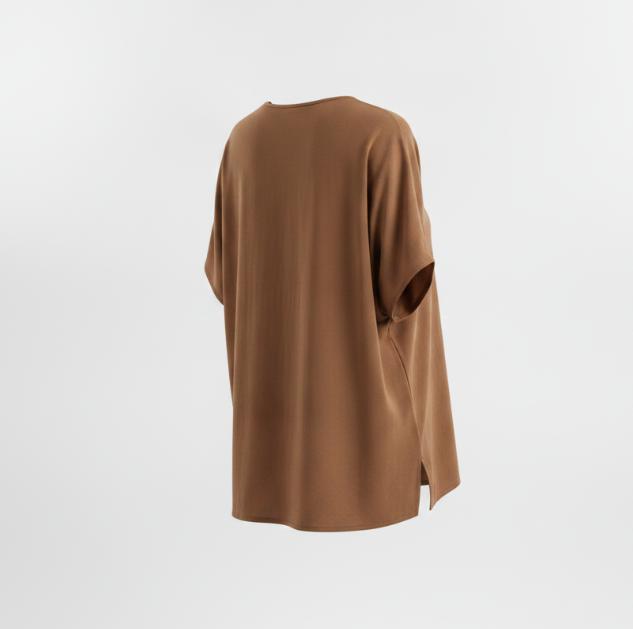 Women Brown V Neck Breezy Shirt