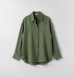 Women Green Button Up Shirt