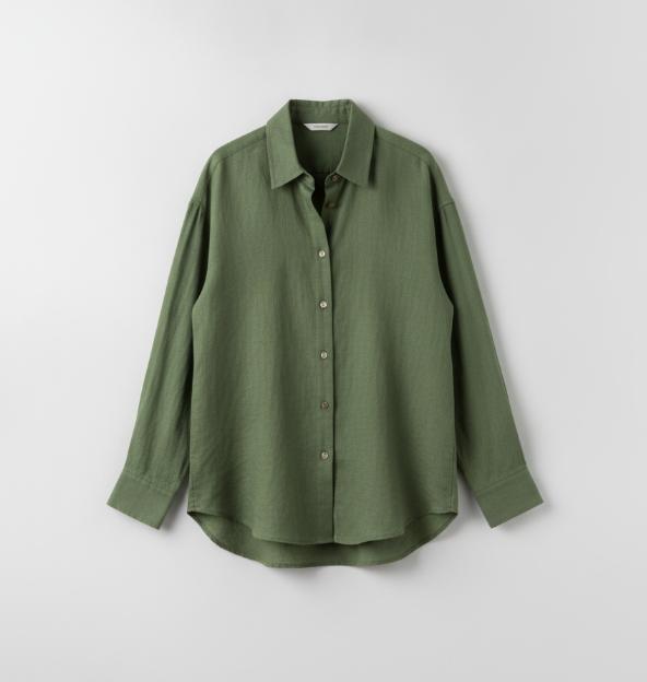 Women Green Button Up Shirt