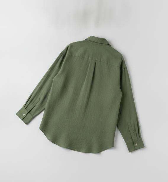 Women Green Button Up Shirt