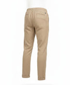 Men Beige Drawstring Pants