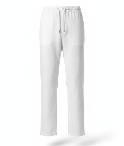 Men White Relaxed Summer Pants