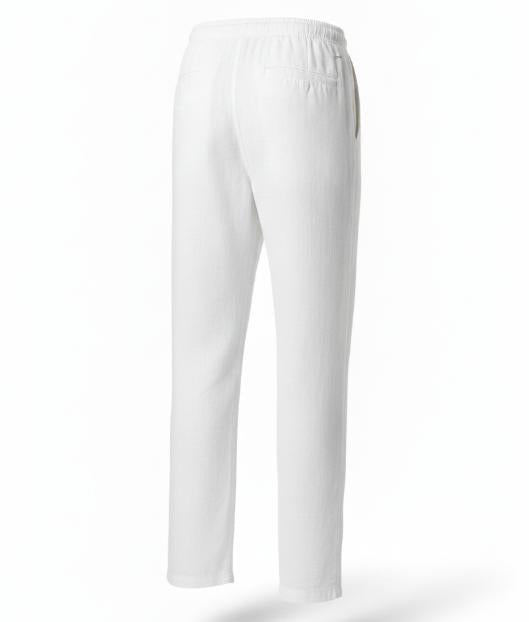 Men White Relaxed Summer Pants