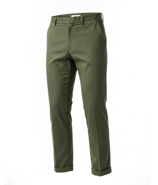Men Green Cropped Tapered Pants
