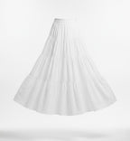 Women White Tiered Maxi Skirt