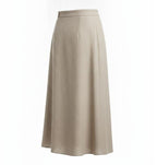 Women Beige Wrap Midi Skirt