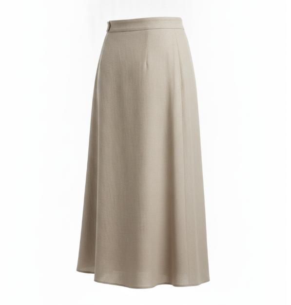 Women Beige Wrap Midi Skirt