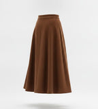 Women Brown Button Front Skirt
