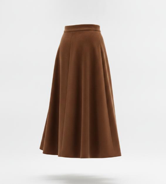 Women Brown Button Front Skirt