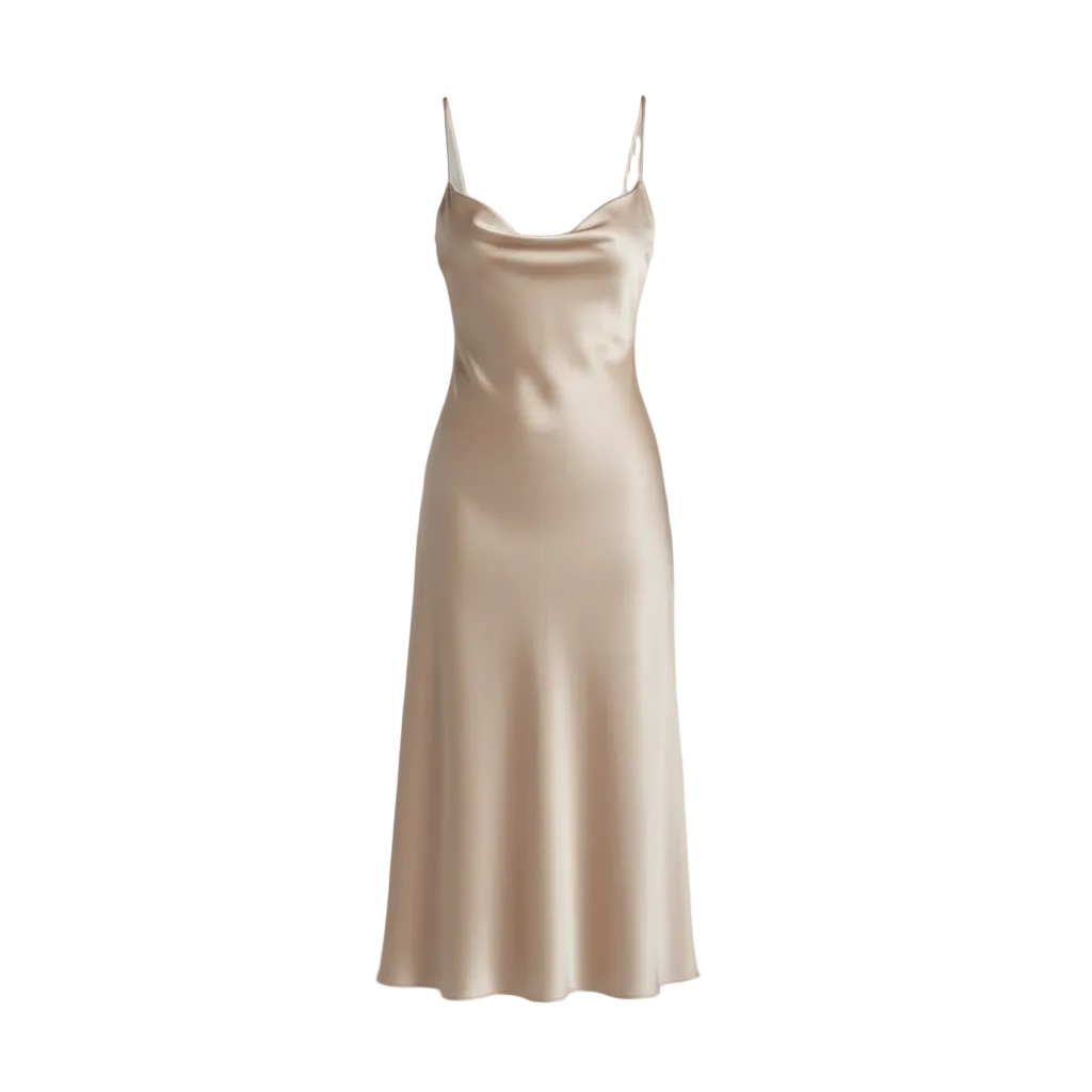 Women's Sleeveless Beige Midi Dress