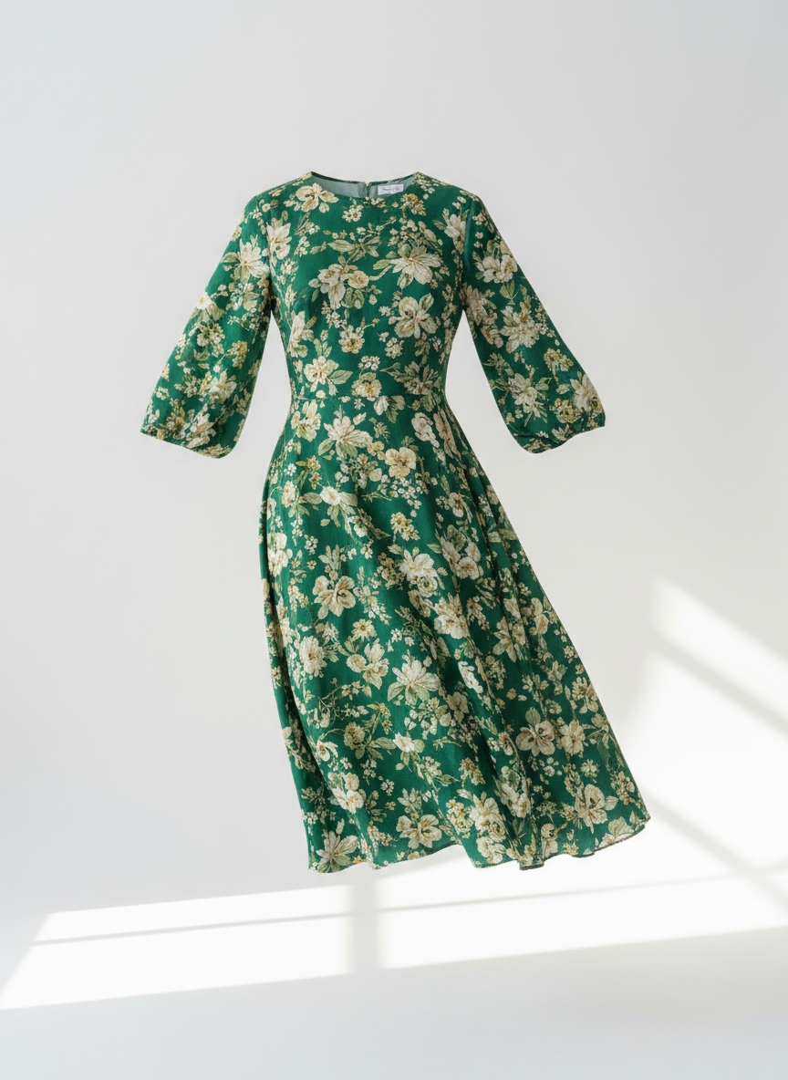 Women's Green Floral Dress