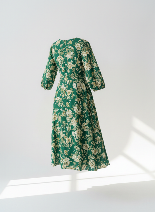 Women's Green Floral Dress